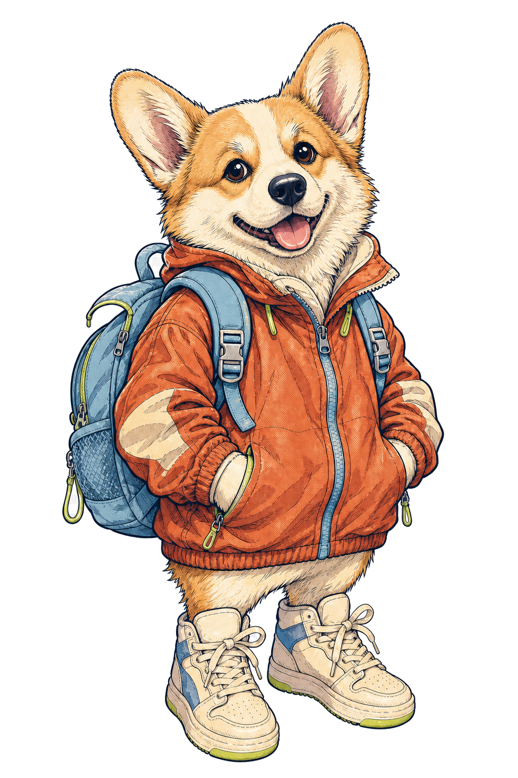 Corgi in windbreaker