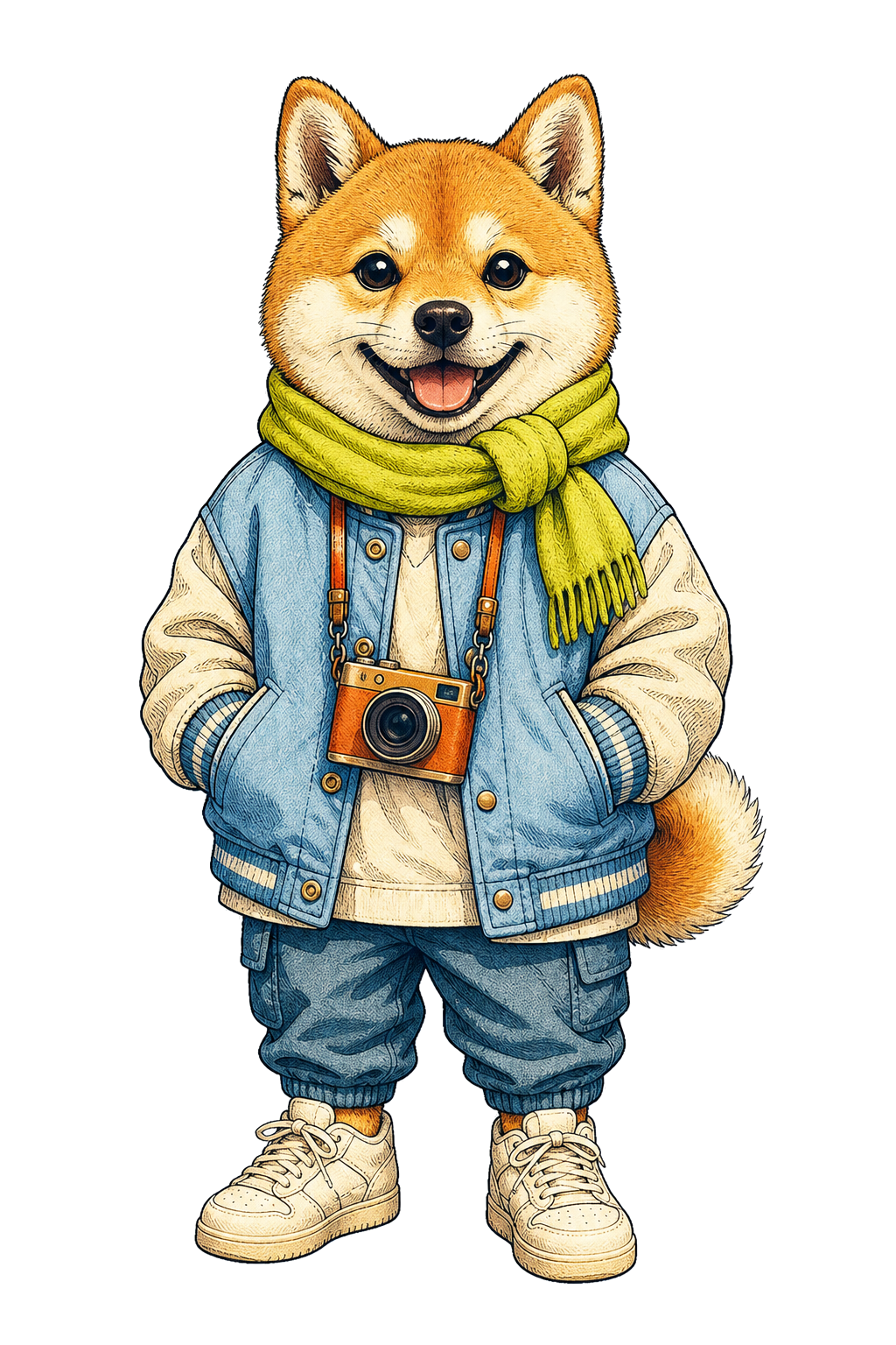 Shiba Inu with camera